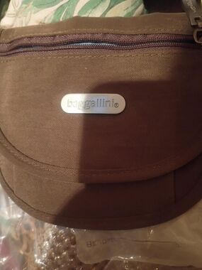 Baggallini Brown Men's Belt Bag with Front Flap